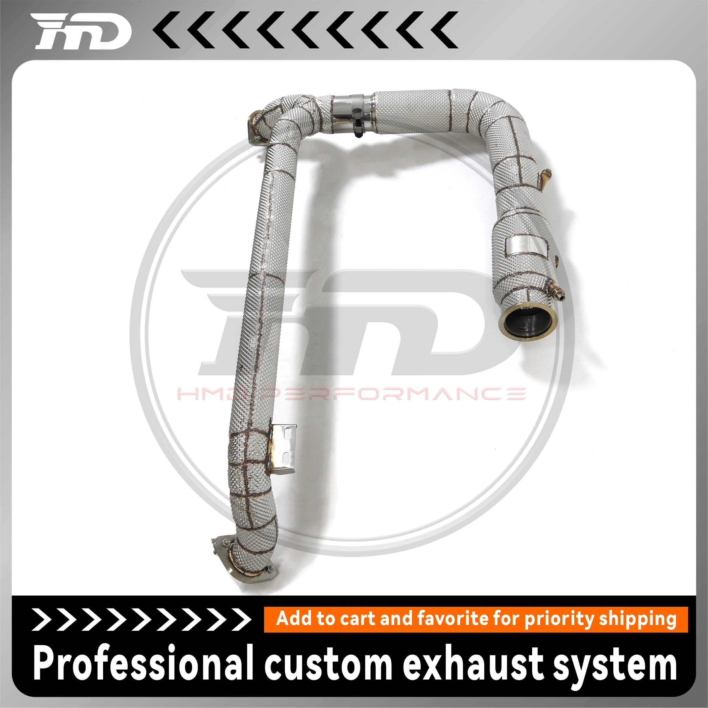 

HMD Exhaust System High Flow Performance Downpipe for Porsche 718 Cayman Boxster 982 2.0T With Full Heat Shield