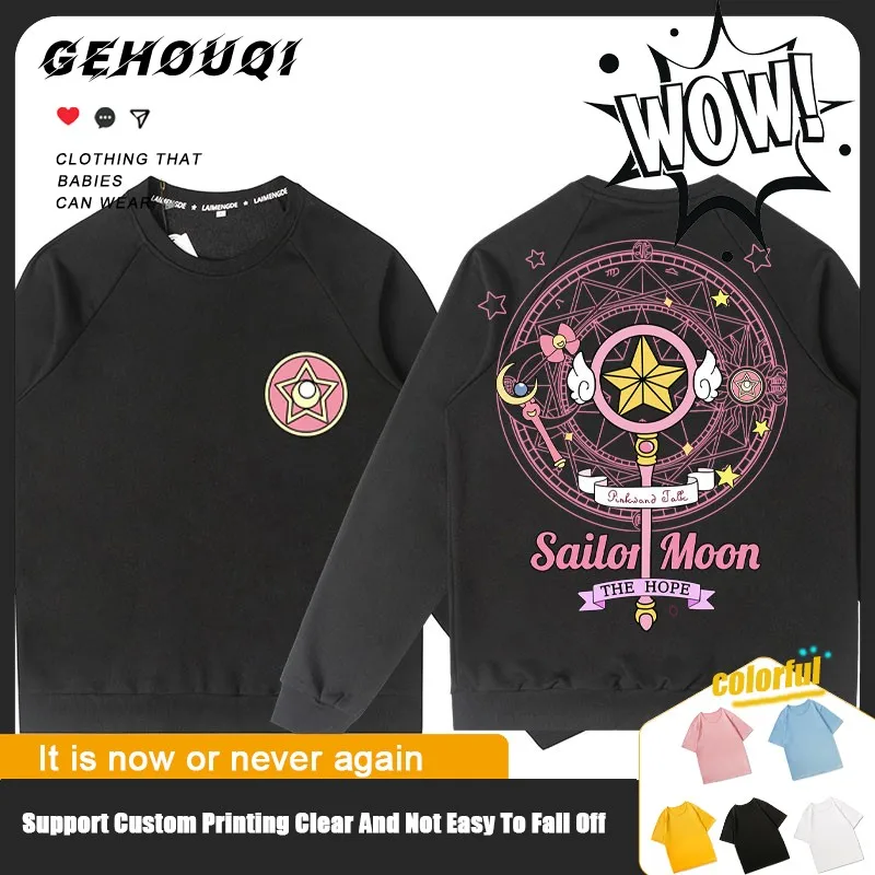 

Sailor Moon Joint Crewneck Hoodie Women's Coat Autumn Moon Hare Water Ice Moon Two Yuan Clothing Tide