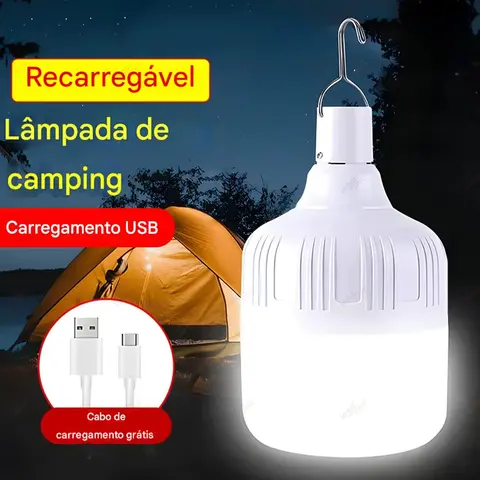 Kit Lanterna LED Camping 2 Unidades Super Brilhante Impermeavel Pescaria e Emergencia Bateria Longa Duracao