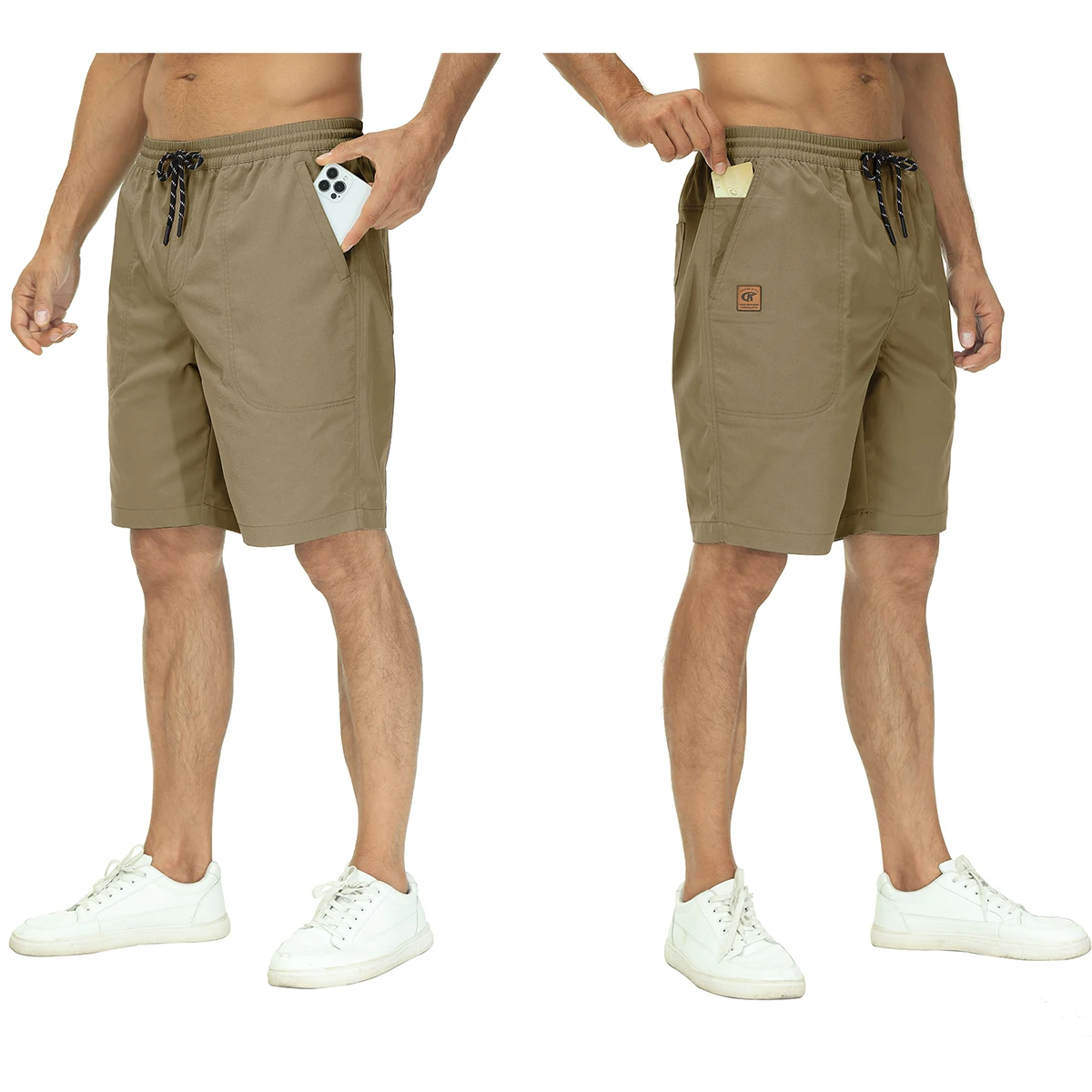 Zomer Heren Effen Shorts Lichtgewicht Ademende Sneldrogende Atletische Broek Met 5 Zakken Hoge Kwaliteit Elastische Taille Strand Shorts