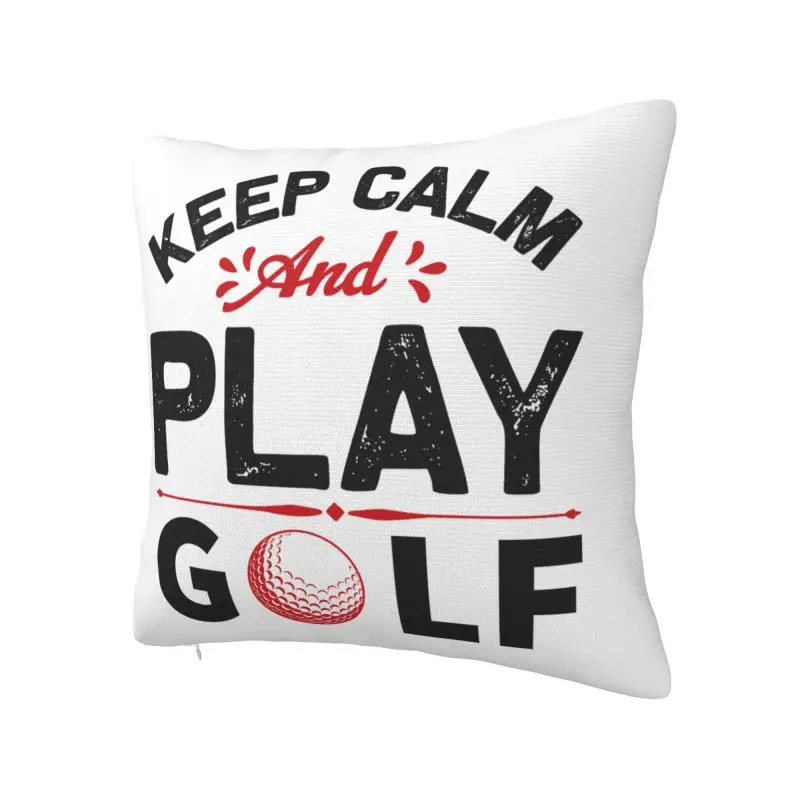 Fashion Keep Calm And Play Golf Cushion Cover 66x66cm Velvet Pillow Case for Sofa Car Square Pillowcase Decoration