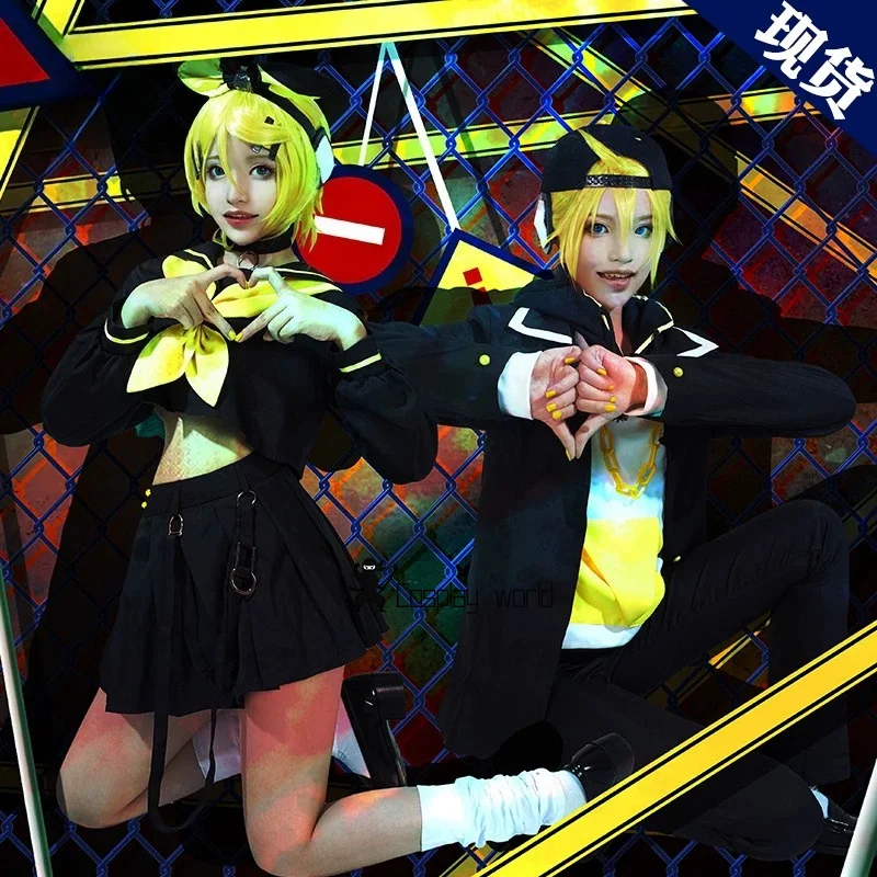 

Kagamine Gemini Cosplay Costumes Kagamine Len Kagamine Rin JK Sailor Dress Cute Dress Cosplay Women's Full Set