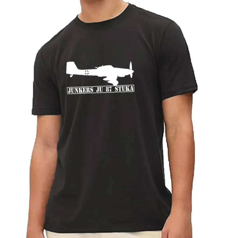 Junkers-T-shirt Ju 87 Stuka à col rond, streetwear, humoristique et décontracté, kawaii, printemps-automne