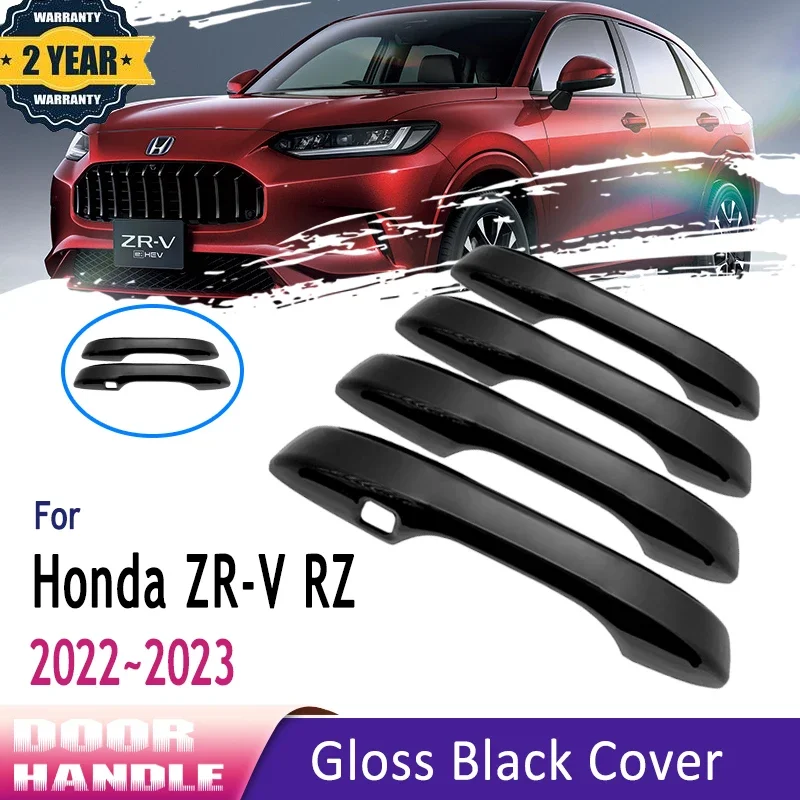 

4 Pcs Luxurious Black Door Handle Exterior Cover For Honda ZR-V ZRV ZR V RZ 2022~2023 Scratch Protector Car Accessories Stickers