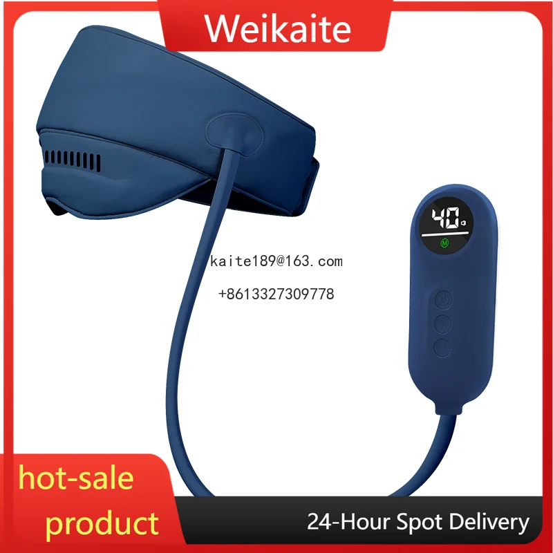 

In Stock Adjustable Rechargeable Carbon Fiber Heating Head Massager New Arrival Trending Five Temperature Beige Eye Massager