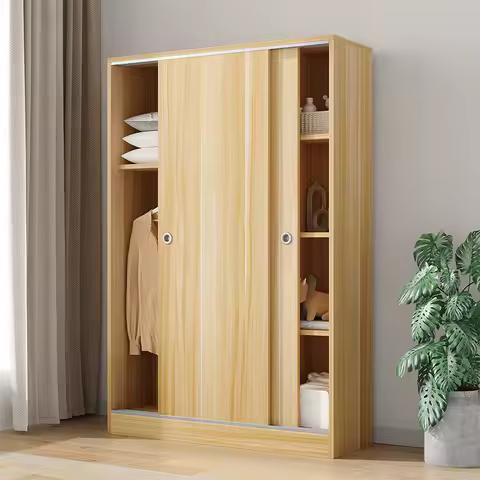 Wooden Display Closet Storage Organizer Partitions Bedroom Wardrobe Living Room Shelves Fabric Guarda Roupa Trendy Furniture