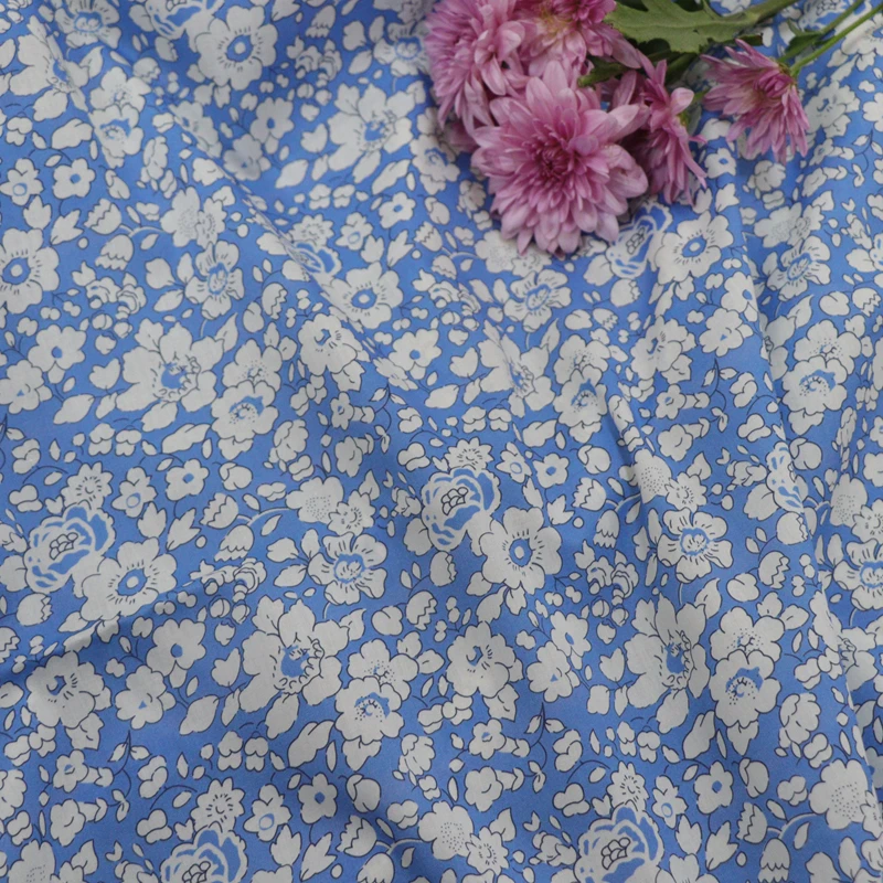 New Betsy Floral 100% Cotton 80S Like Liberty Fabric Digital Printing For Sewing Cloth TextileDresses Skirt Kids Designer Soft