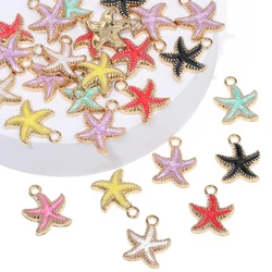 10pcs/lot 18x15mm Colorful Small Starfish Shape Pendants Stainless Steel Charms For Jewelry Making Diy Bracelet Accessories