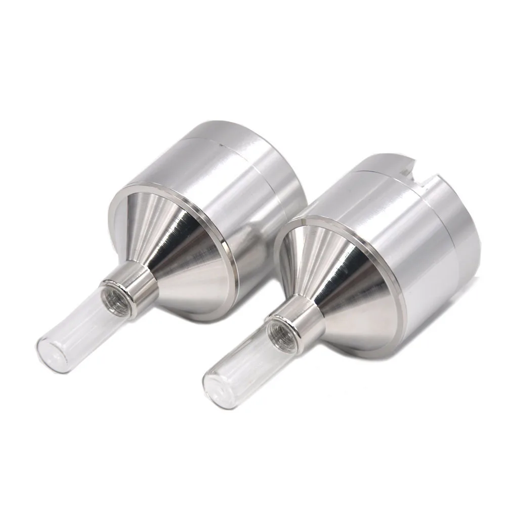 56mm hand Grinder Diameter with filler Tobacco Herb Crusher Storage aluminum Grinders Smoke Pipe Cigarette Accessories