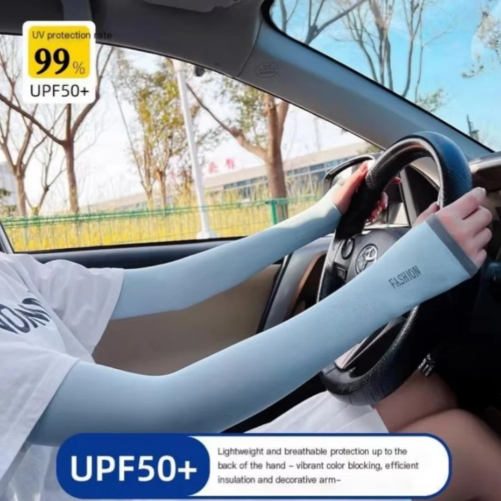 

Unisex High Elastic Elbow Cover Summer Ice Silk Arm Sleeves Men Women Fingerless Long Gloves Cycling Running Elastic Elbow Cover