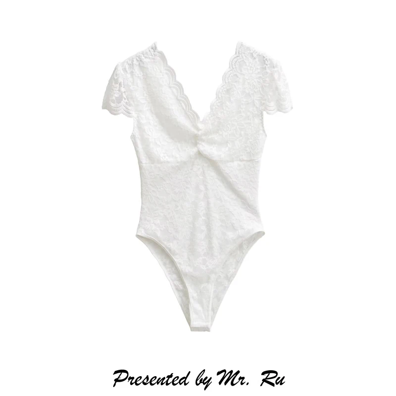 Body rétro en dentelle v-ne, Sexy, fille épicée, fourmi blanche, Base de taille, irt Fre Personali, vêtements pour femmes, sous-vêtements orts