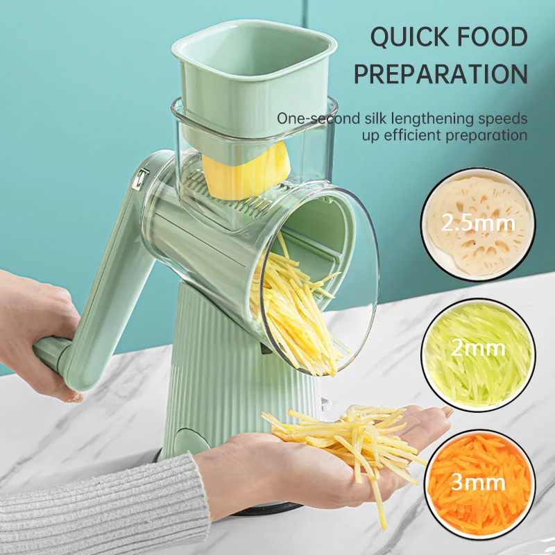 Kitchen Vegetable  Slicer Roller Rotary Cutter Shred Veget Cutter Food Graters Chopper Shredders Kitchen Accessories Salad Tools