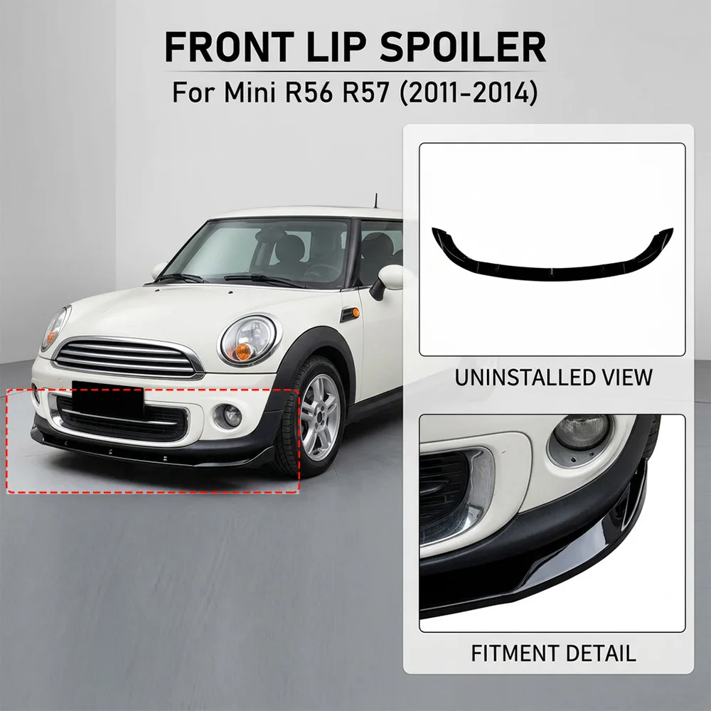 Für Mini R56 R57 2011-2014 Frontspoilerlippe Stoßstangen-Unterlippe Splitter Modifikation Exterieur Karosserie-Kit