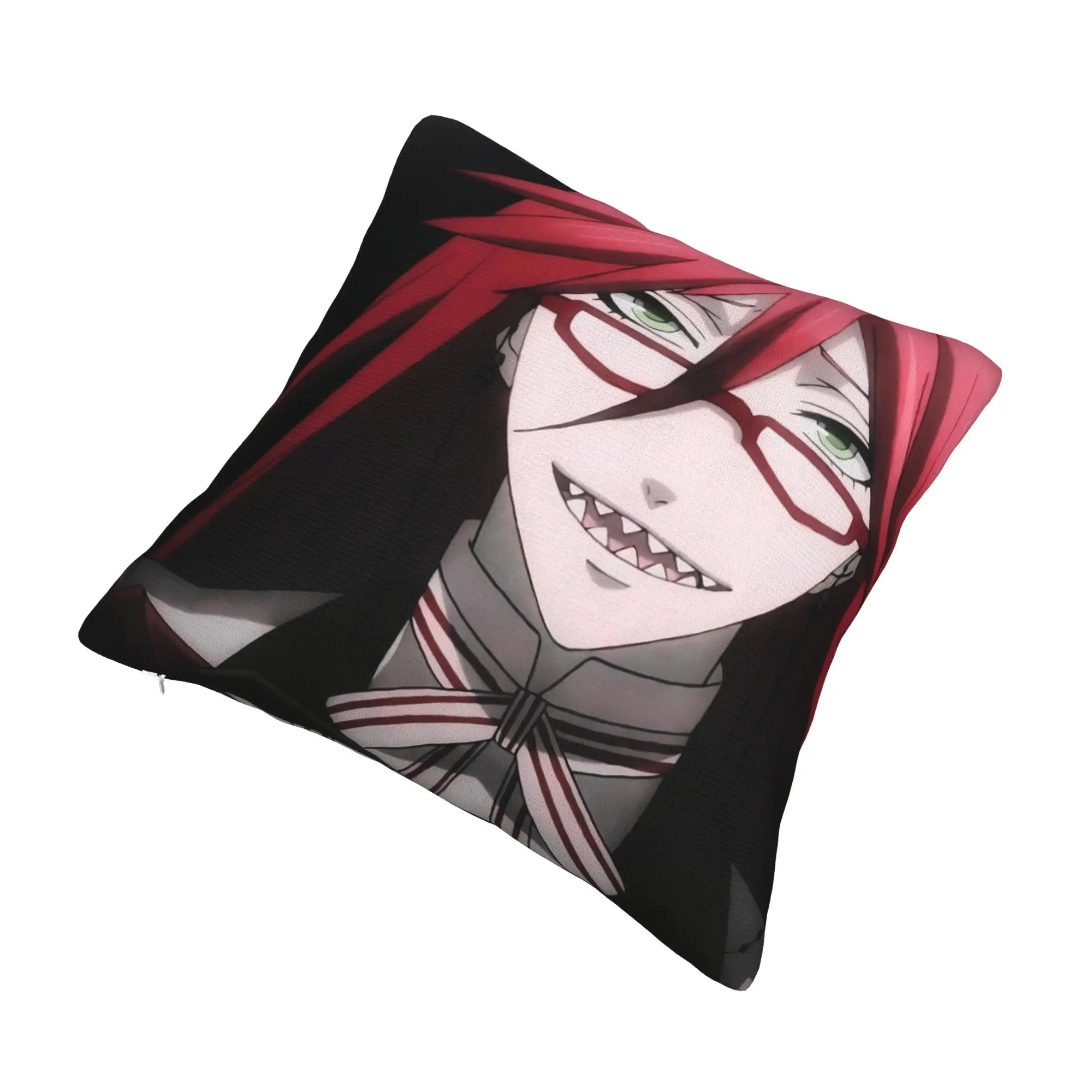 Black Butler Grell Sutcliff  Pillowcase Printed Polyester Cushion Cover Gift  Pillow Case Cover Home Square 45X45cm - view 5