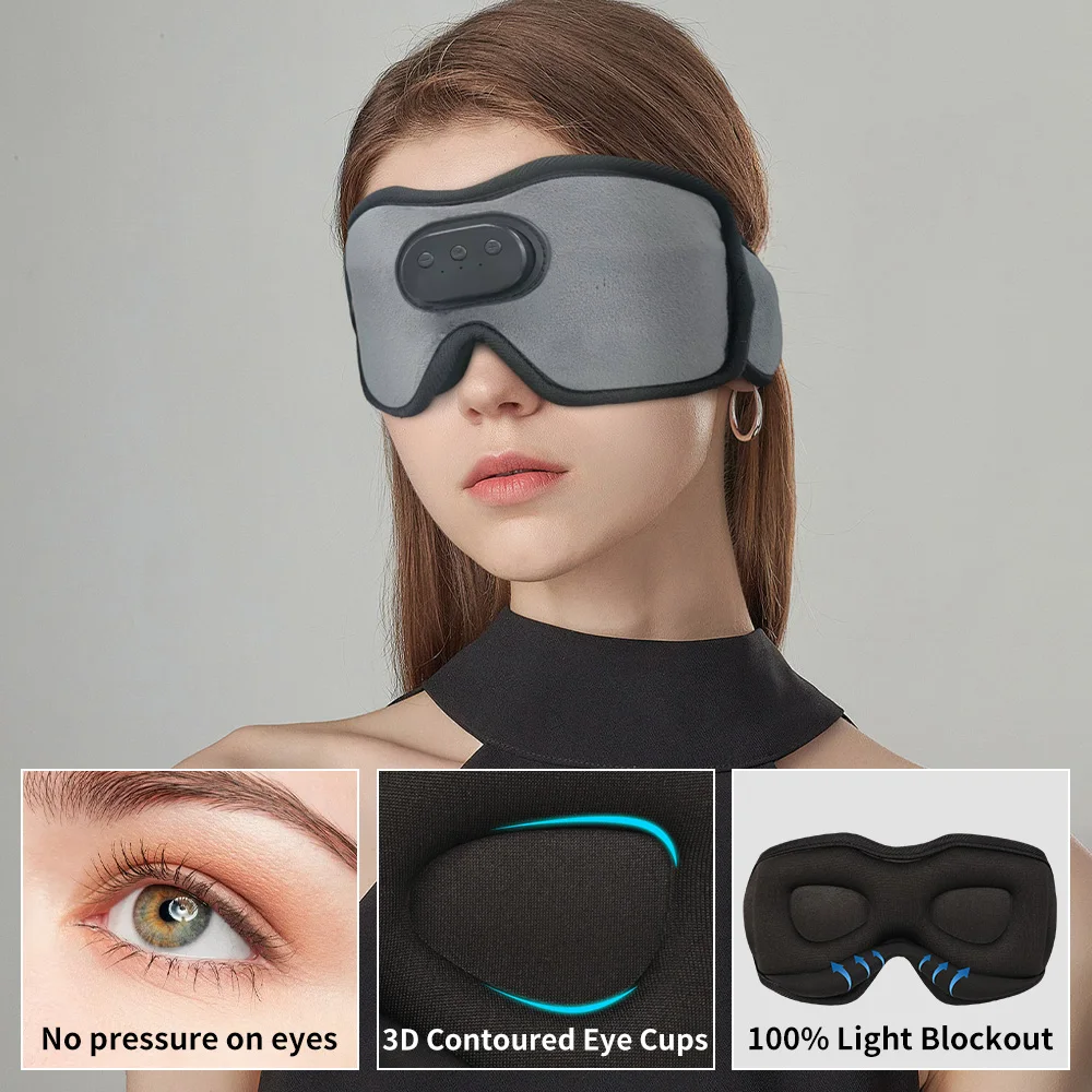 Máscara de dormir para mulheres com altifalante estéreo sem fios Auscultadores para dormir Auscultadores para dormir Bluetooth Máscara de olhos para