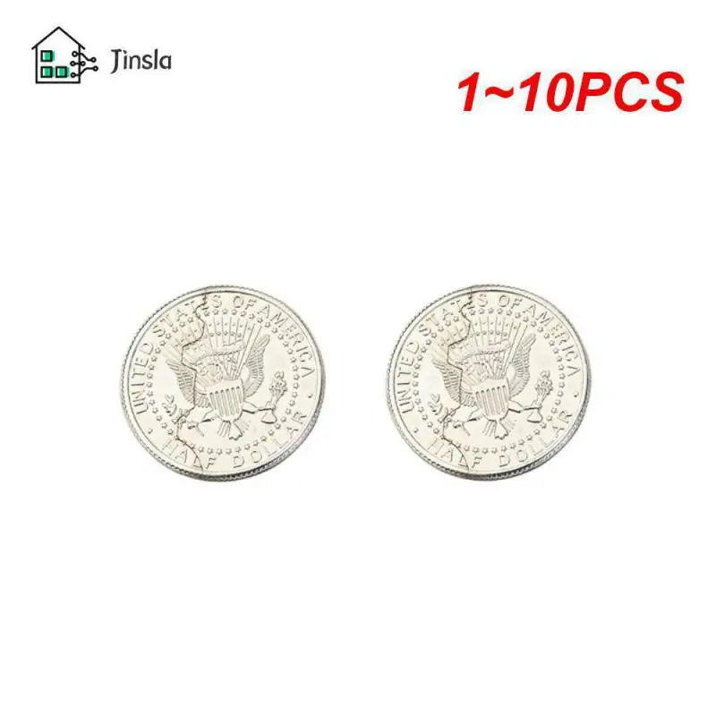 1~10PCS Two Fold Three Fold Bite Coin Dollars Close-Up Street Magetic Tricks Prop Bite Coin And Bite Currency Restore Half