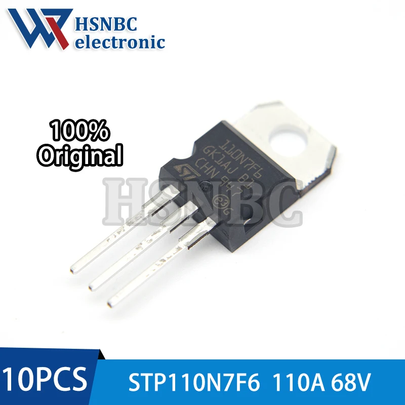 10PCS STP110N7F6 110N7F6 TO-220 110A 68V N-channel MOSFET Transistor 100% New Original