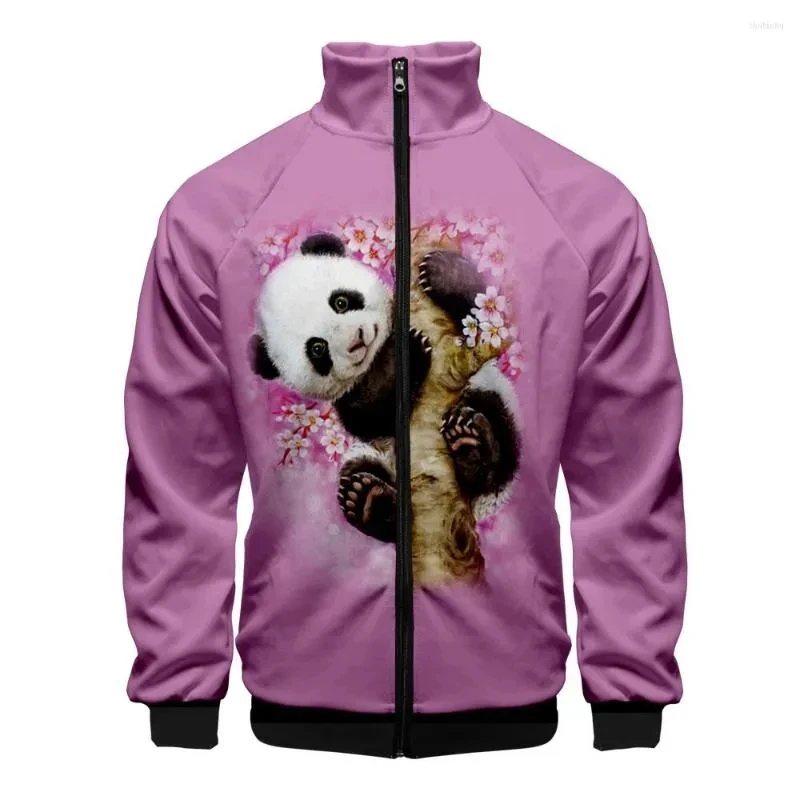 

Men's Sweatshirt Funny Panda 3D Stand Collar Zipper Jacket WomenMen Long Jackets Casual Trendy Style Streetwear Animal Clothes