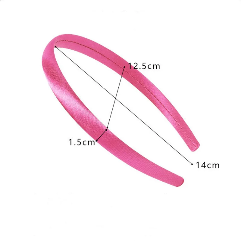 الجملة 1.5 سنتيمتر واسعة الساتان عقال 5 قطعة/الوحدة-طوق الشعر الحلوى الملونة ، DIY بها بنفسك اليدوية مشبك شعر اكسسوارات واللوازم الحرفية