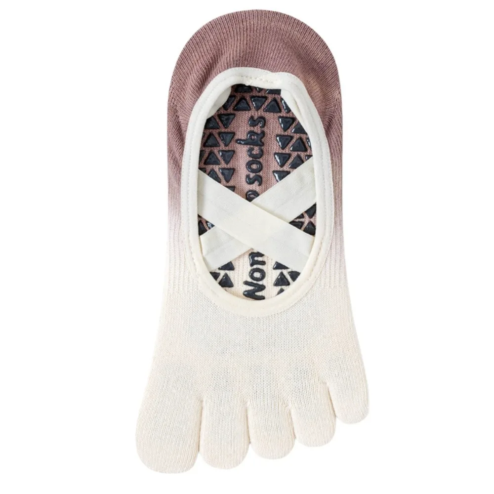 Fashion Anti-Slip Sports Five Finger Socks Split-toed Gradient Color Women Yoga Socks Low-Cut Thin Yoga Short Hosiery Lady Girls