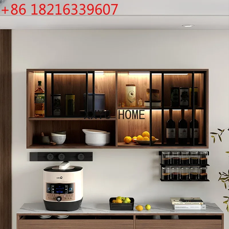 Sideboard Cabinet Wall Storage Kitchen Wall Cupboard Glass Door Dining Room Wall Glass Storage