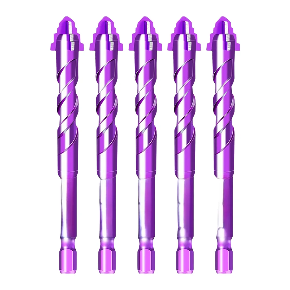 Step Drill Bit with Four Cutting Edges for Precise Hole Making in For Tile Concrete Brick and Masonry Materials