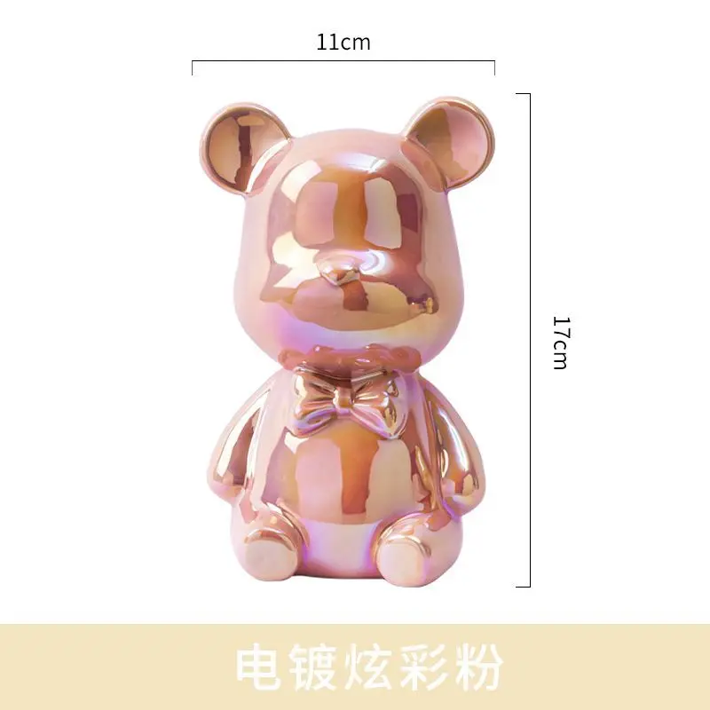 Ins Nordic Fashion Kids Cute Bear Piggy Bank Decorazioni Figurine da tavolo Casa per soggiorno Arredamento camera da letto Statue ornamentali