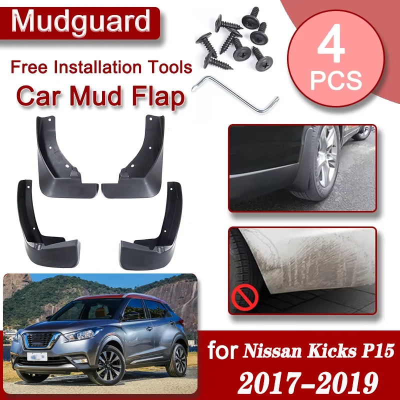 

Cars Front Rear Mudguards For Nissan Kicks P15 2017 2018 2019 4PCS Accessorie Luxury Fender Mudguard Anti-splash Mud Flaps Guard