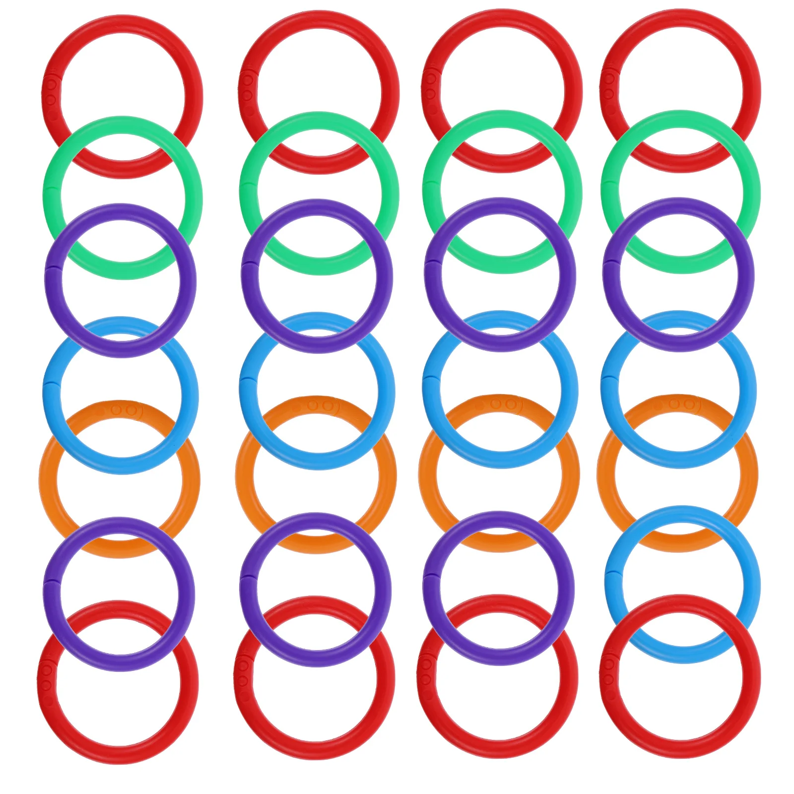 100 قطعة 28 مللي متر البلاستيك فضفاض ورقة خواتم متعدد الألوان الموثق الدائري لتنظيم المستندات المفاجئة حلقة ورقة بطاقة فرز كتاب الايداع #5