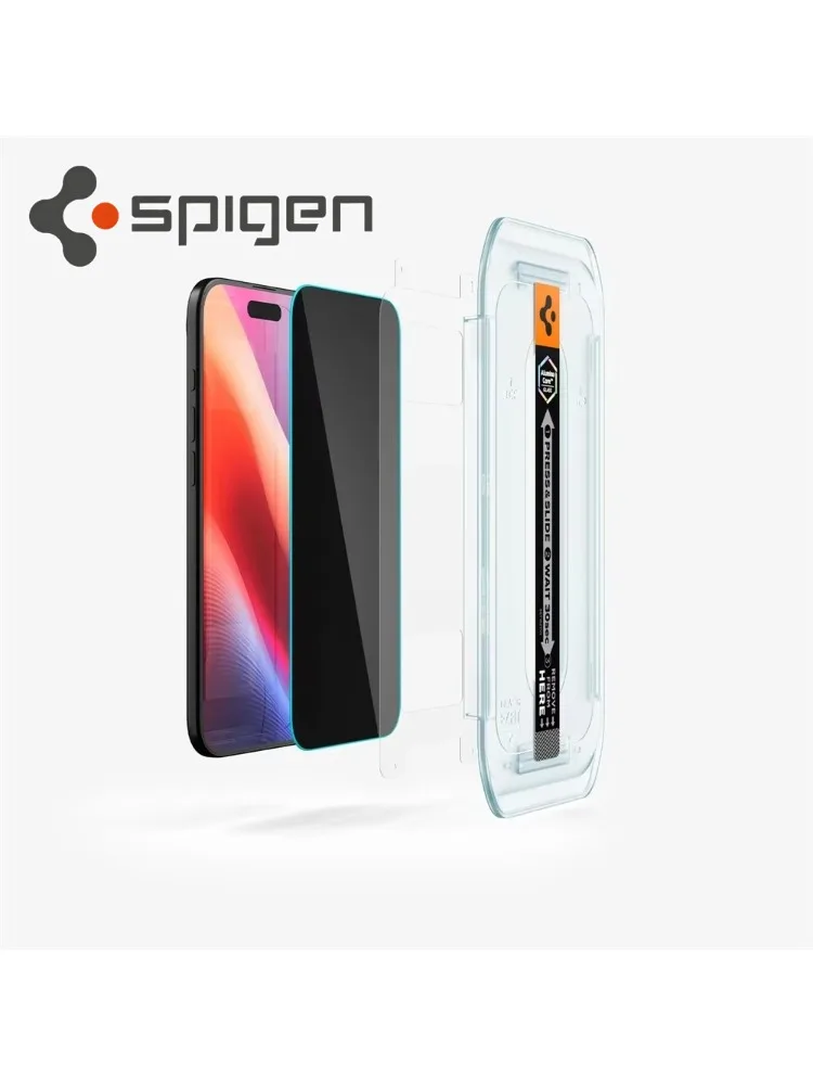 2 SZT. Spigen Glas.tR EZ Fit Szkło Hartowane z Ochroną Czujnika do iPhone 17 Pro Max 16 15 14 Pro Plus Air, Szkło Prywatyzujące — zdjęcie produktu 7