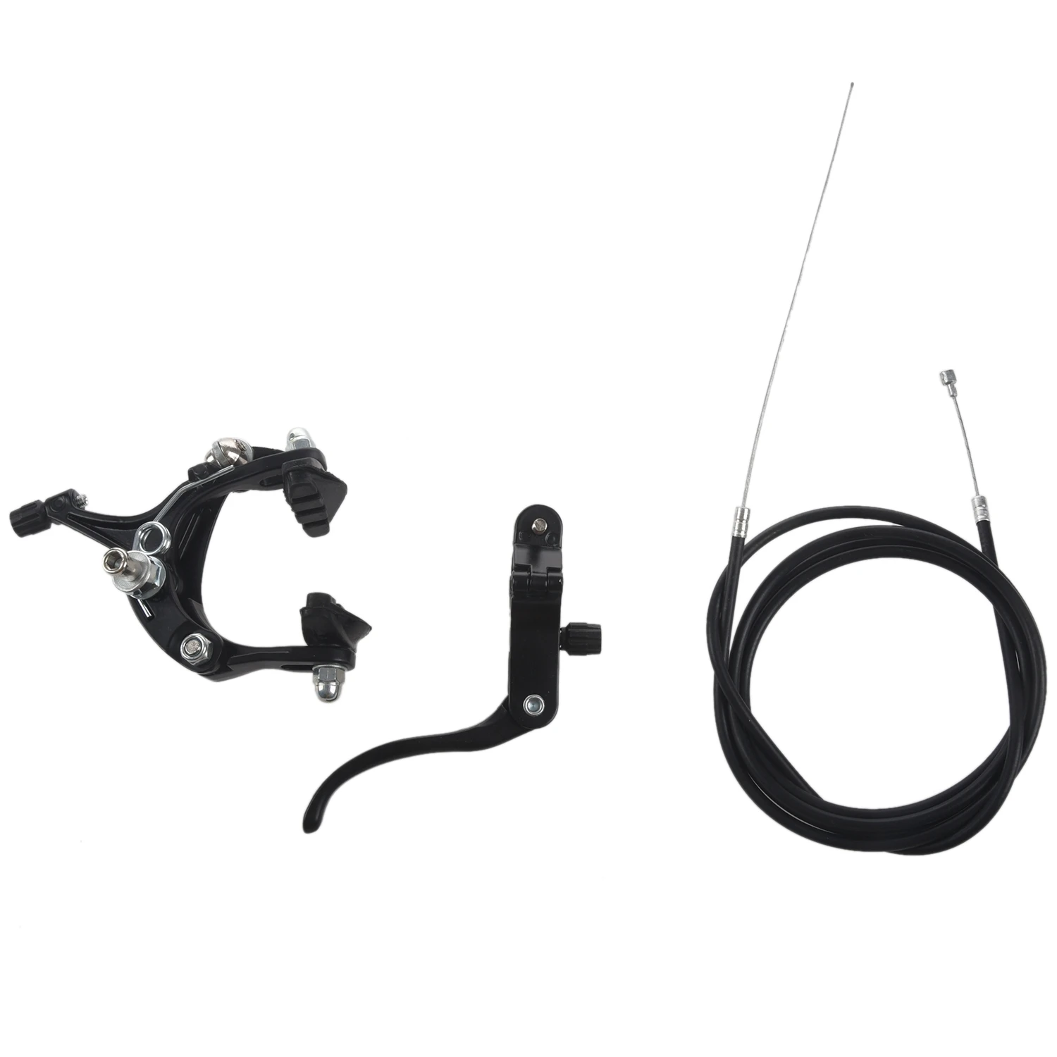 A64E Rear Fixie Road Bike Cruiser Brake Set Bike Brake Kit Bike Caliper Brake Kit Side Pull Brake Set For Most Fixie Bike Black