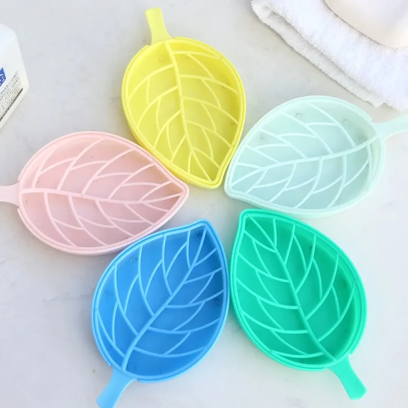 Scandinavian Light Luxury Leaf Shape Japan and South Korea Simple Wind Bath Toilet Soap Box Storage Box Finishing Drainage