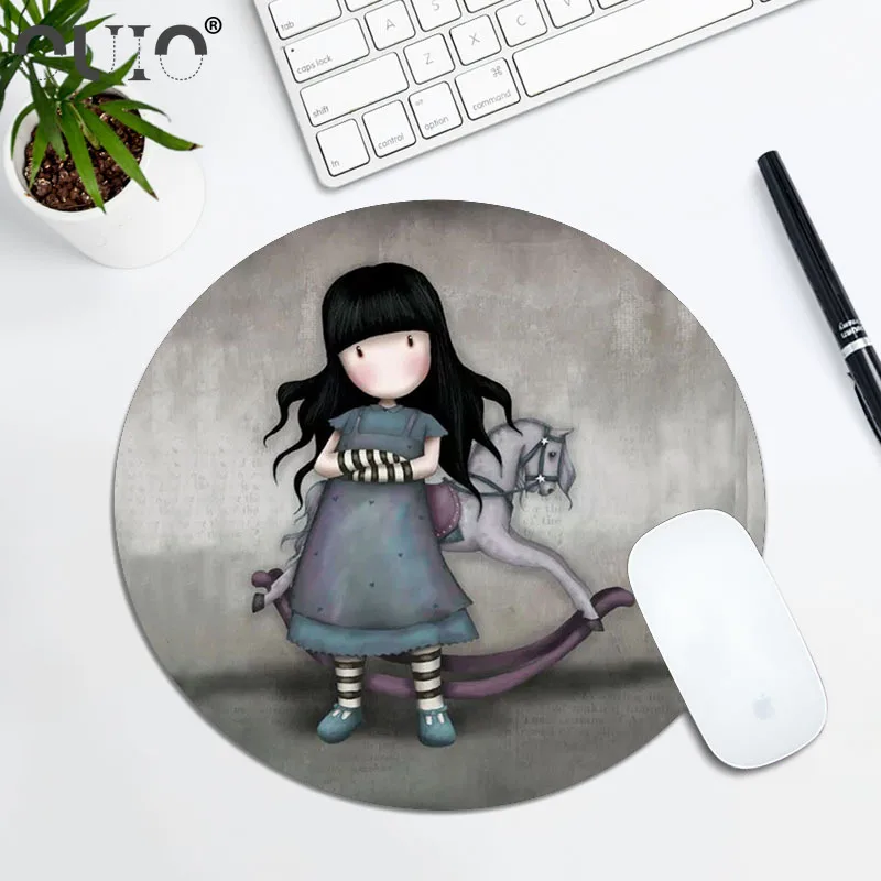 OUIO Santoro Gorjuss Mouse Pad Gamer Anime Mousepad Gaming Accessories Mouse for Computer Mat Cabinet Mausepad Pad on the Table