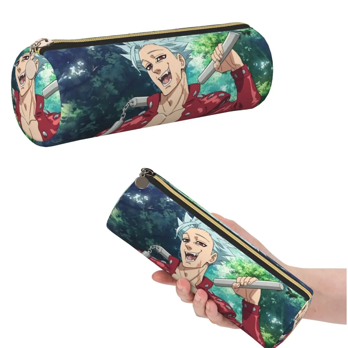 Anime The Seven Deadly Sins Federmäppchen für Jungen und Mädchen, Geschenke, zylindrische Stiftbox, Bleistiftbeutel, Bleistiftetui