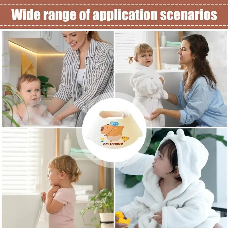 واقي حمام للأطفال الصغار، درع غسيل الشعر القابل للتعديل، ملحقات الحمام المقاومة للرذاذ لحماية العينين والرقبة