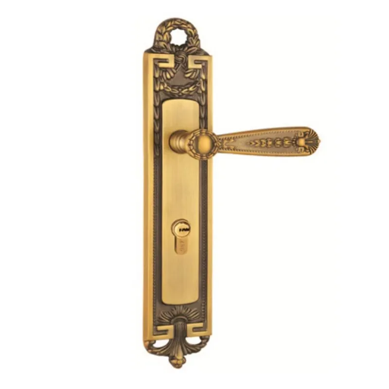 

European Bedroom Hotel Room Zinc Alloy Cross Key Vintage Door Handle Locks for Indoor