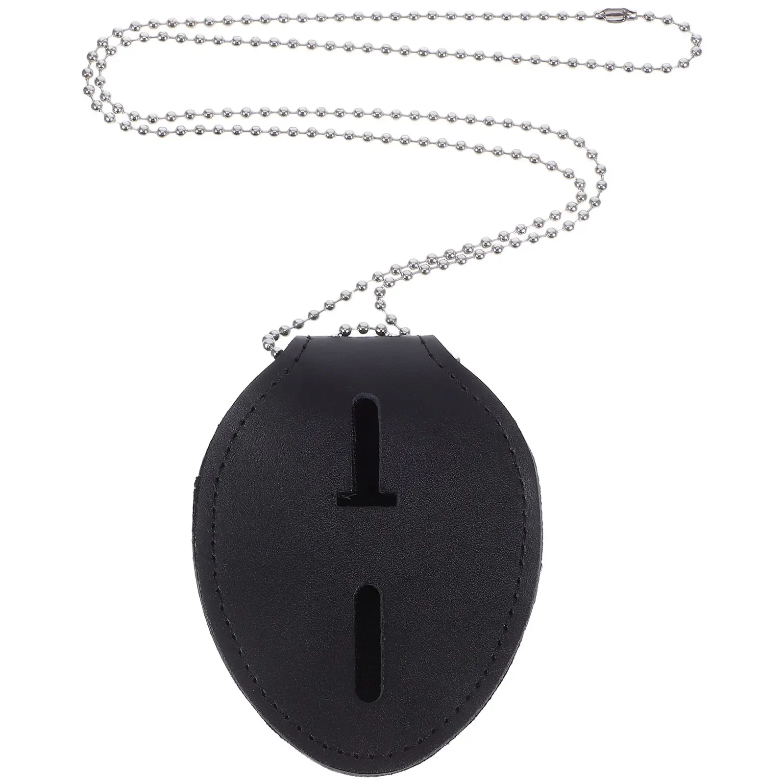

Multifunctional Badge ID Holder Clip Sleeve Cover Cute Holders Work PU Material Long Lasting Easy Clean Chain Design Oval Shape