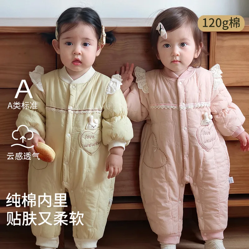 Baby onesie autumn and winter baby winter clothes cotton-padded warm cotton-padded clothes newborn baby winter clothes