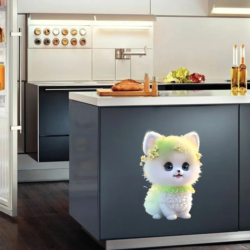 P12 # Cute Pomeranian Dog Wall Sticker camera dei bambini sfondo decorazione della casa murale soggiorno carta da parati decalcomania divertente