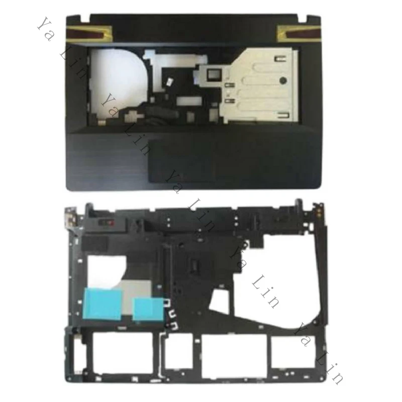 SS + nueva cubierta de reposamanos con panel táctil y cubierta inferior para Lenovo IdeaPad Y400 Y410 Y400N Y410P, pieza de repuesto para ordenador portátil