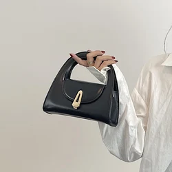 Borsa nera di fascia alta per le donne 2024 nuova consistenza Versatile borse a tracolla femminili borsa da polso per pendolarismo Casual semplice alla moda