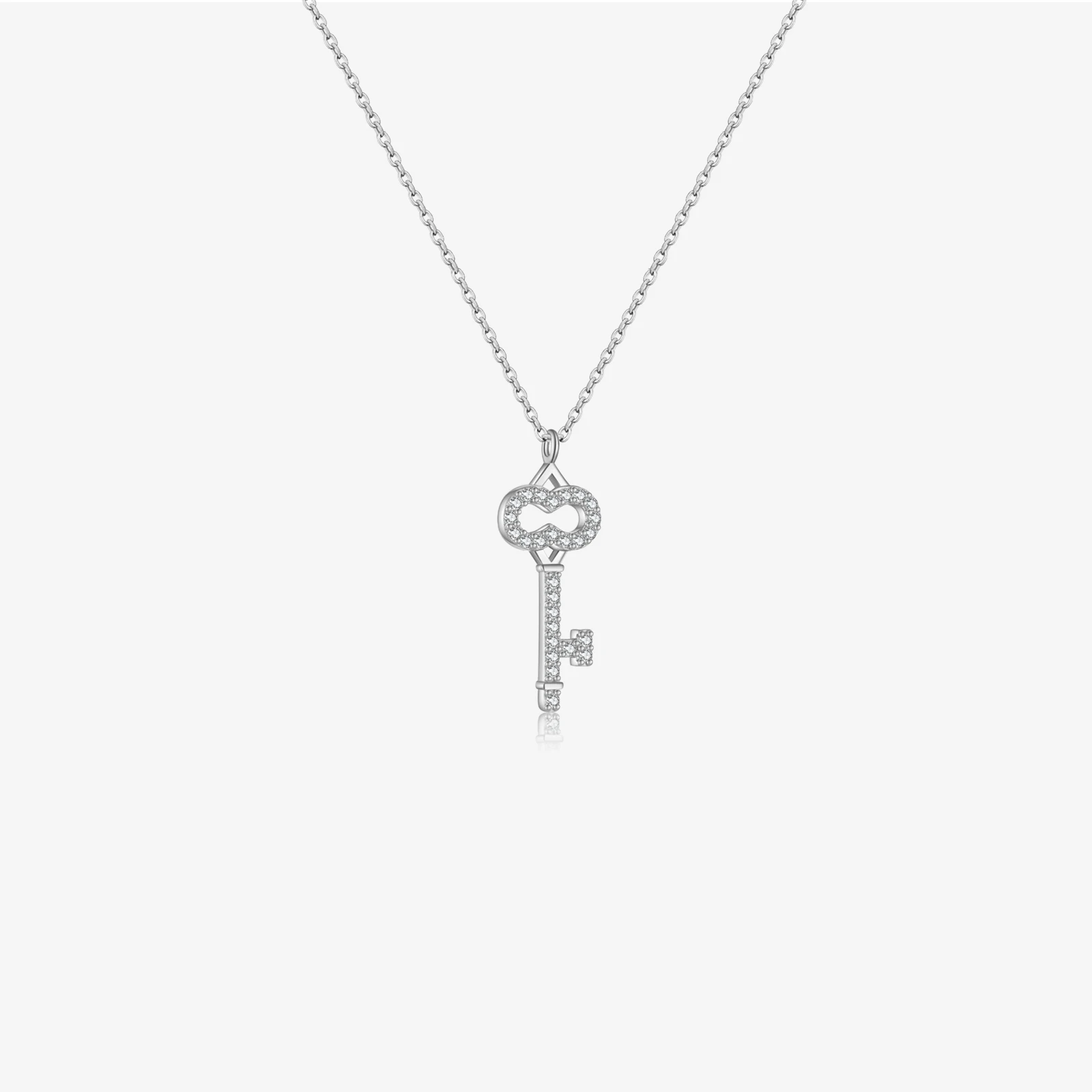 

VEWANT New 925 Sterling Silver Key Zircon CZ Pendant Long Chain Necklace 2024 Classic Fine Fashion Birthday Gift Party Jewelry