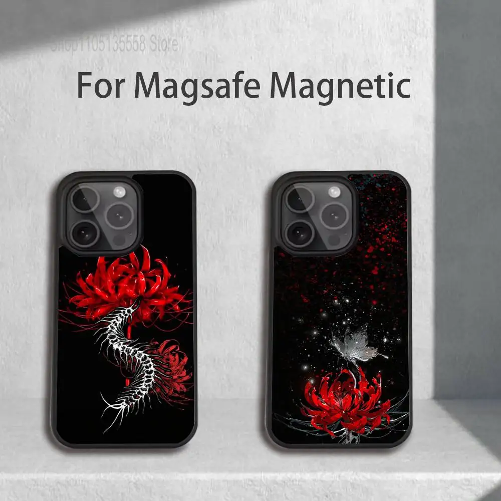 

Чехол для телефона Tokyo Ghoul Red Spider Lily для iPhone 17,16,15,14,13,12,11, Pro, Max, Plus, Mini, SE4, E с магнитной беспроводной зарядкой Magsafe
