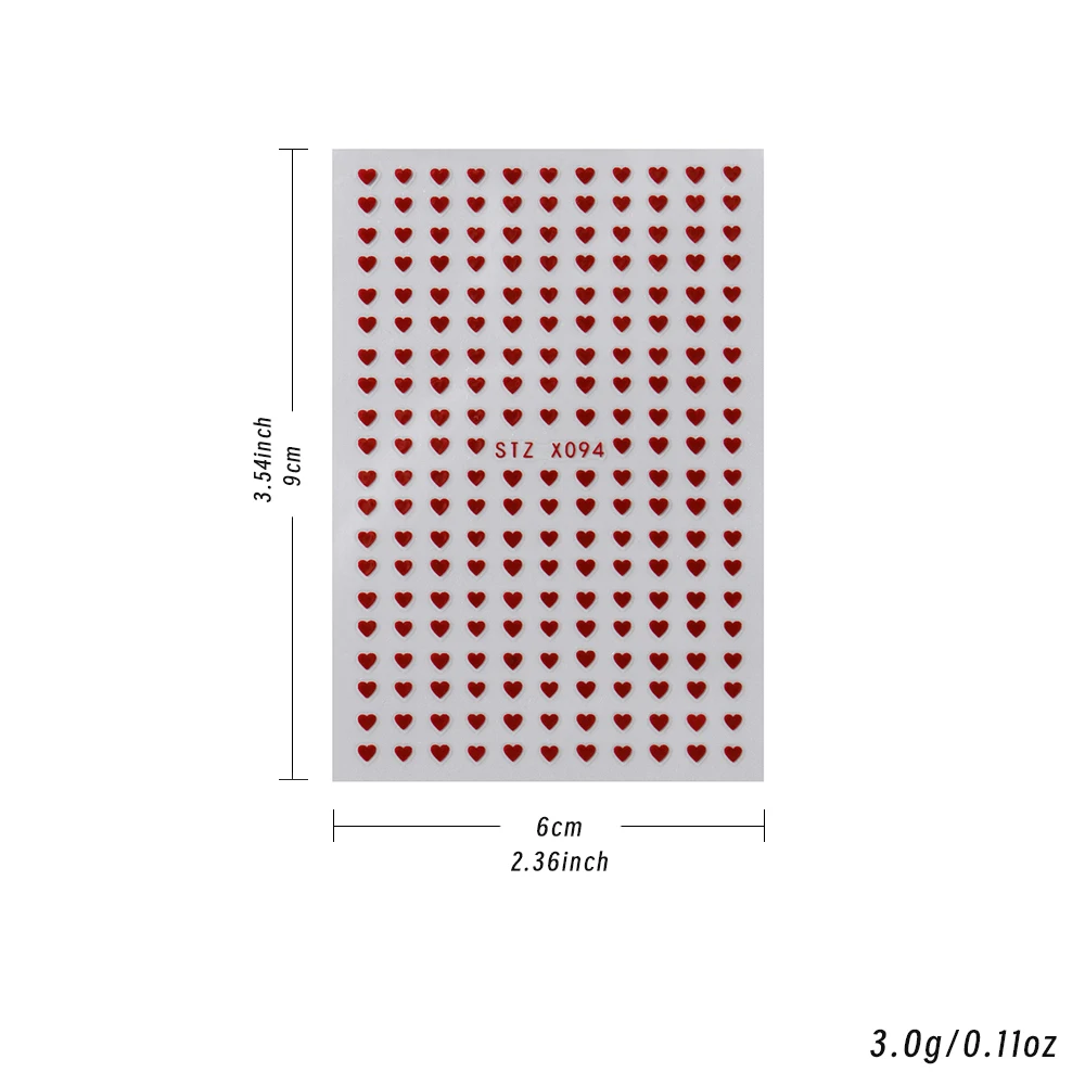 Pegatina 3D para uñas del Día de San Valentín con corazón rosa, línea francesa blanca y rosa, diseño de amor, calcomanías deslizantes para uñas, pegatina artística para manicura dulce Deco