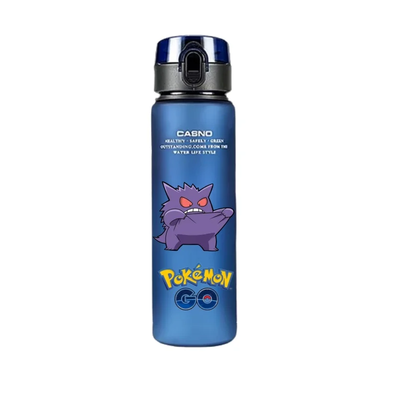 560ML Pokemon Water Cup Anime Portable Children\'s Cute Pikachu Gengar Plastic Outdoor Sports Large Capacity Water Bottle Gifts