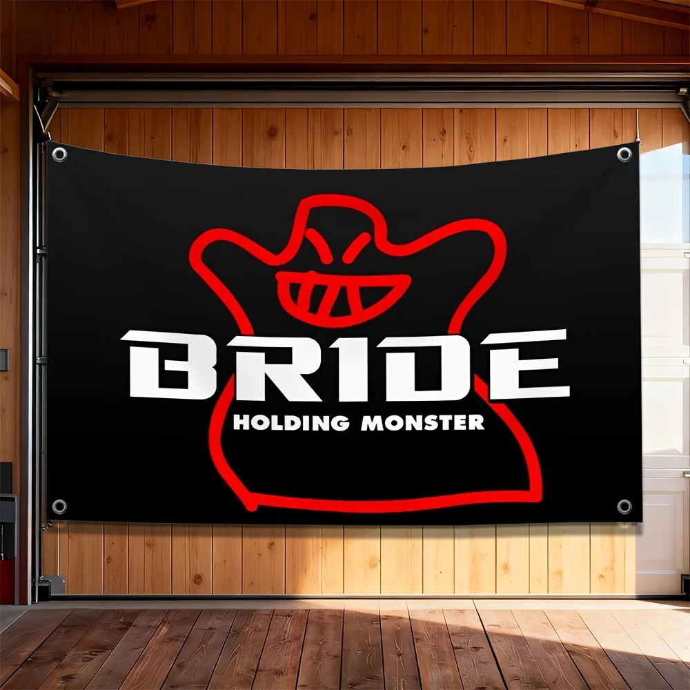 Funny Bride Holding Monster Flag Banner Bachelorette Party Wedding Novelty Decorations Bridal Shower Gift Supplies