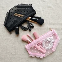 Mesh Briefs Shape Cosmetic Bag Korean Style Decorative Makeup Storage Pouch Jewelry Organizer with Zipper Travel Storage Bag 5