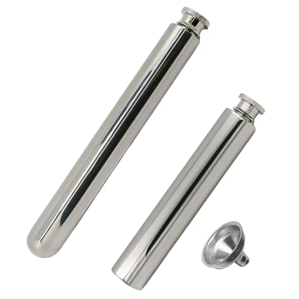 Portable Stainless Steel Tubular Wine Pot 55ml 60ml Metal Wine Bottle Reusable Hip Flasks Outdoor Durable