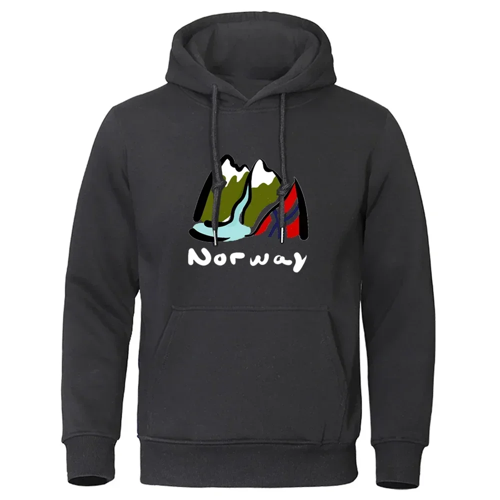 Men's Norway Country Print Hoodies Spring Autumn Long Sleve Sweatshirts Outdoor Loose Sport Clothes High Quality Tops