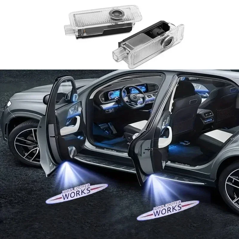 2Pcs Led Car Door HD Light Laser Projector Welcome Ghost Lamps For Mini